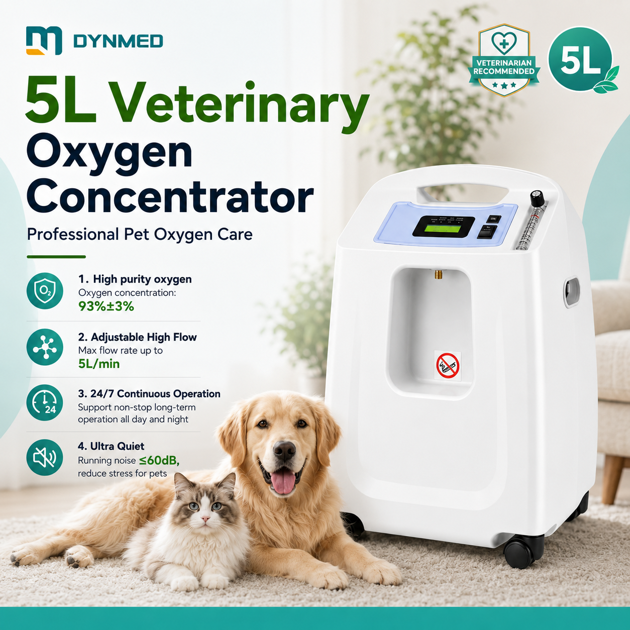 VOC-5A Veterinary Oxygen Concentrator
